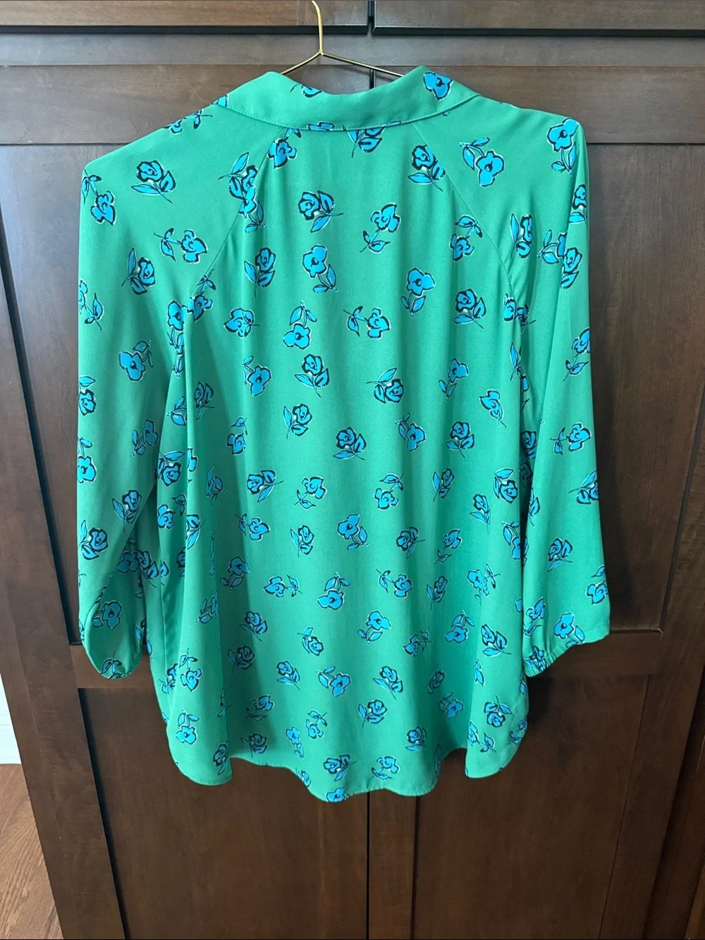 Cali Green Floral Button-Up Blouse